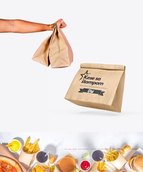 Papirne kese za pakovanje hrane sa i bez ručke - DM Trade