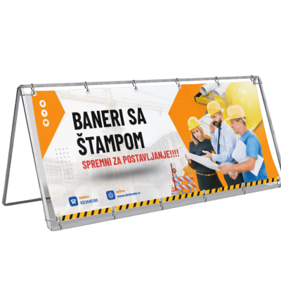 Baner sa štampom na ogradi