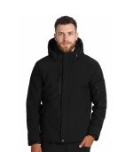 crna softshell jakna sa skidajucom kapuljacom